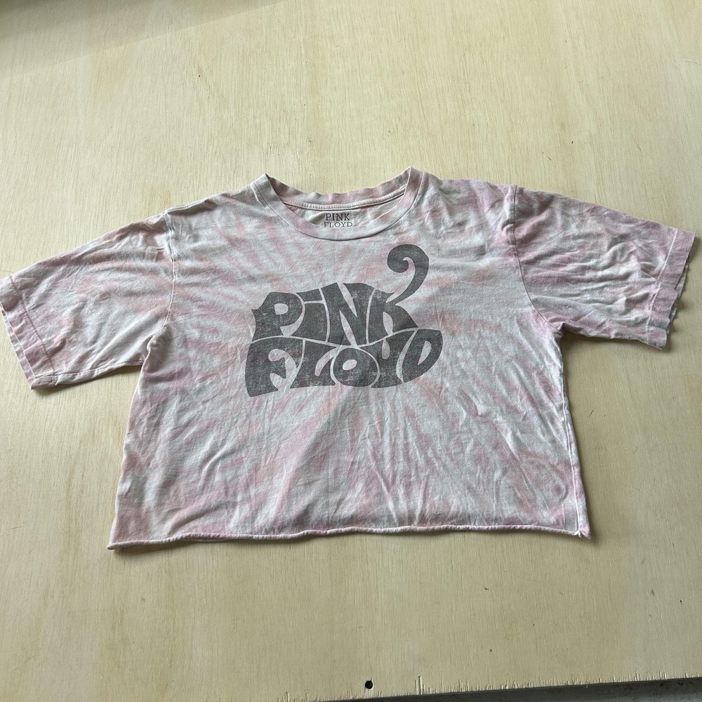 Pink Floyd Shirt Womens Small Pink Cropped Graphic Band Short Sleeve Tee Top